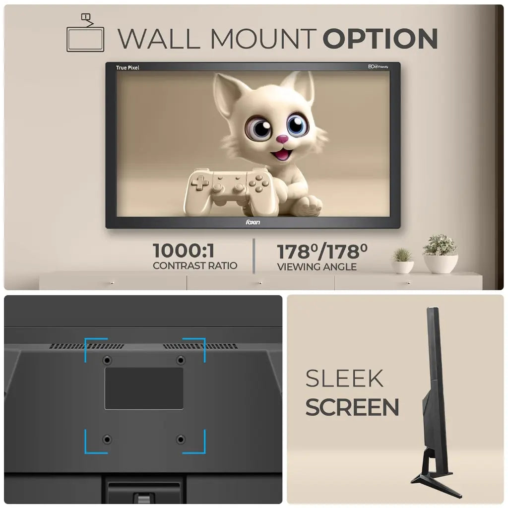 Foxin Crystal 19" 60Hz 5ms Flat LED Monitor Wall Mountable-tpstech.in