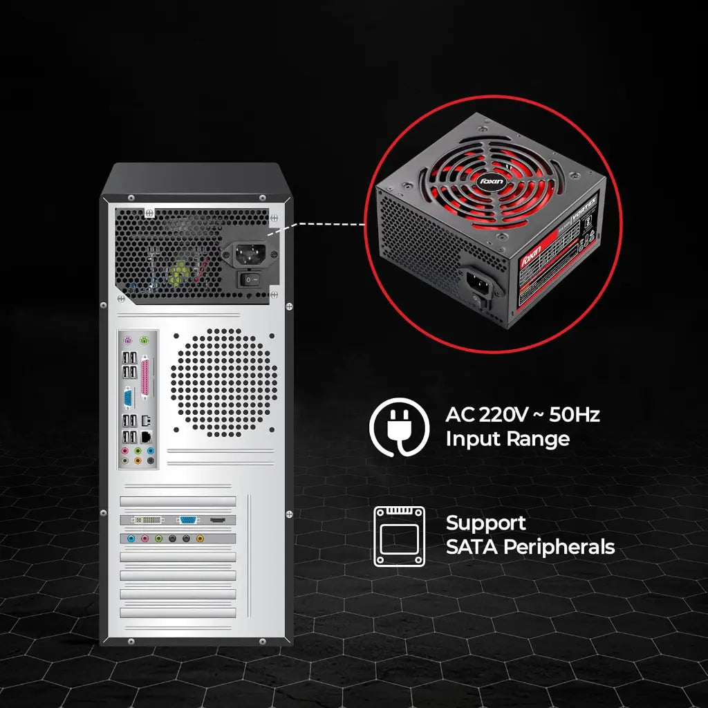 Foxin Vortex FPS‑800S 350W ATX SMPS Power Supply with 120mm Low‑Noise Fan-tpstech.in
