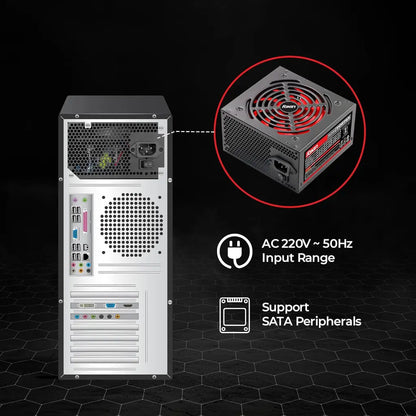Foxin Vortex FPS‑800S 350W ATX SMPS Power Supply with 120mm Low‑Noise Fan-tpstech.in