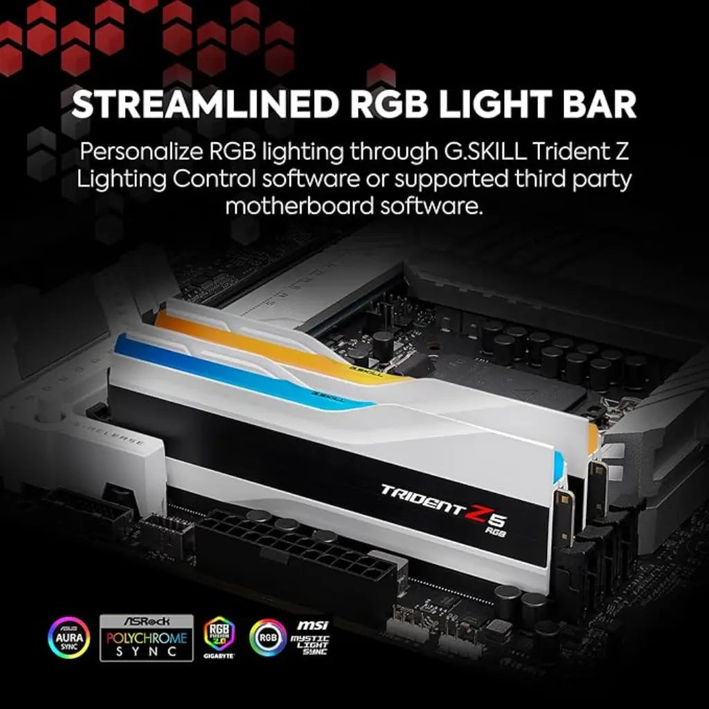 G.Skill Trident Z5 RGB 64GB (2x32GB) DDR5 RAM 6000MHz CL30 288-Pin Gaming Desktop Memory-tpstech.in