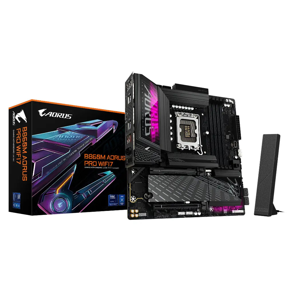 Gigabyte B860M AORUS PRO WiFi7 Intel B860 LGA1851 DDR5 Micro-ATX Motherboard-tpstech.in