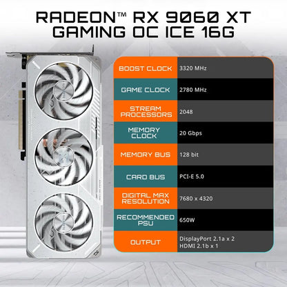 Gigabyte Radeon RX 9060 XT Gaming OC Ice 16GB GDDR6  Graphics Card-tpstech.in