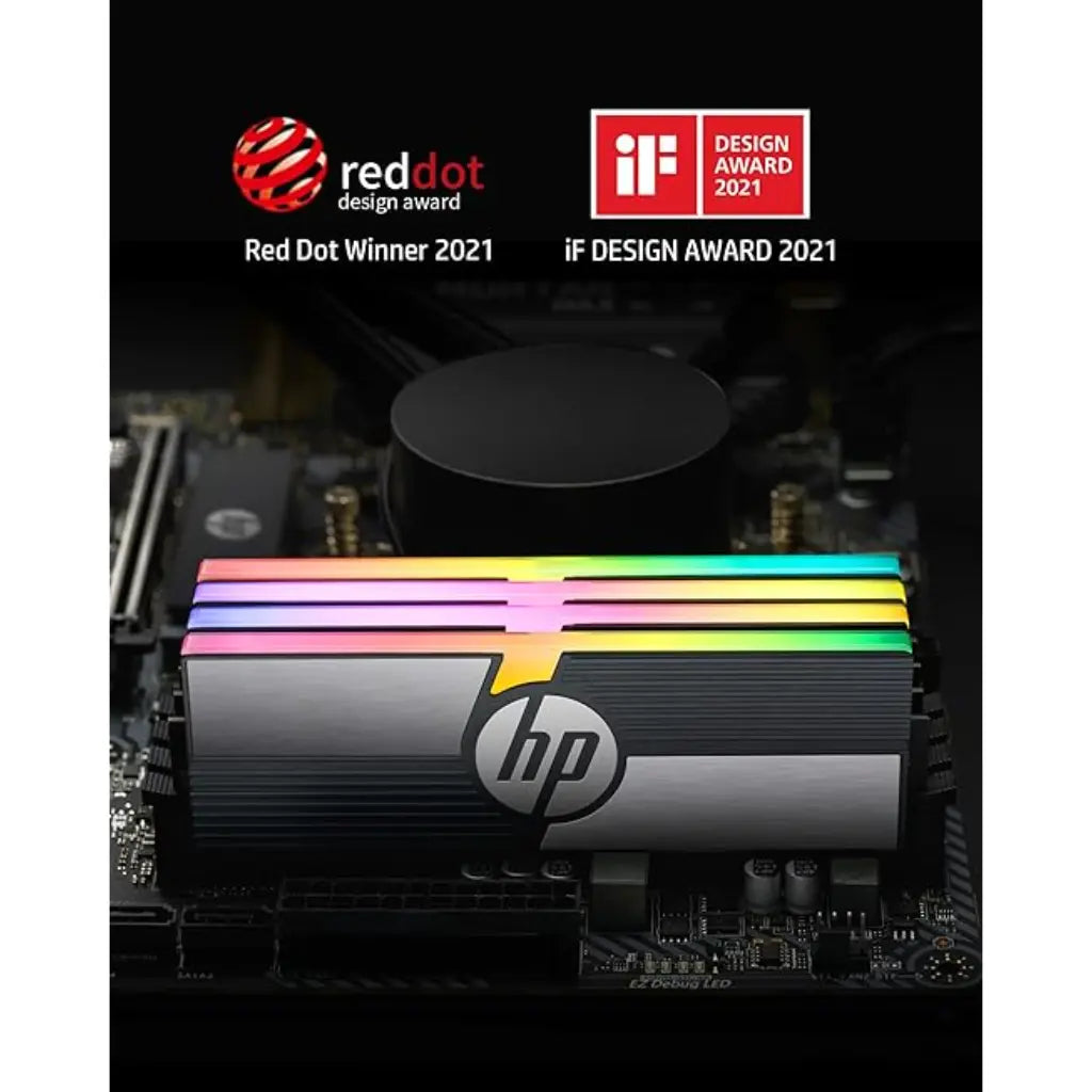 HP V10 16GB (8GBx2) RGB DDR4 RAM 3600 MHz Gaming Desktop Memory-tpstech.in