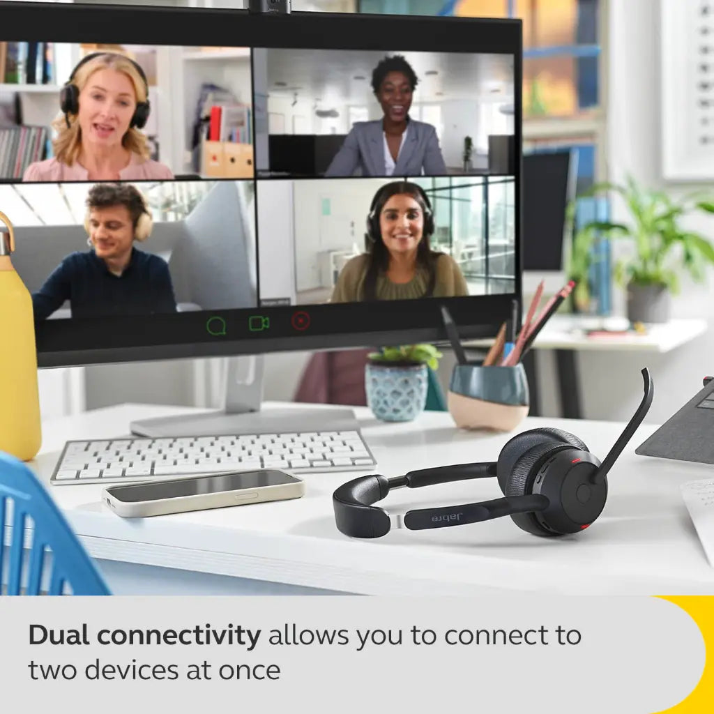 Jabra Evolve2 55 Mono Wireless Bluetooth Headset with USB‑A Adapter-tpstech.in