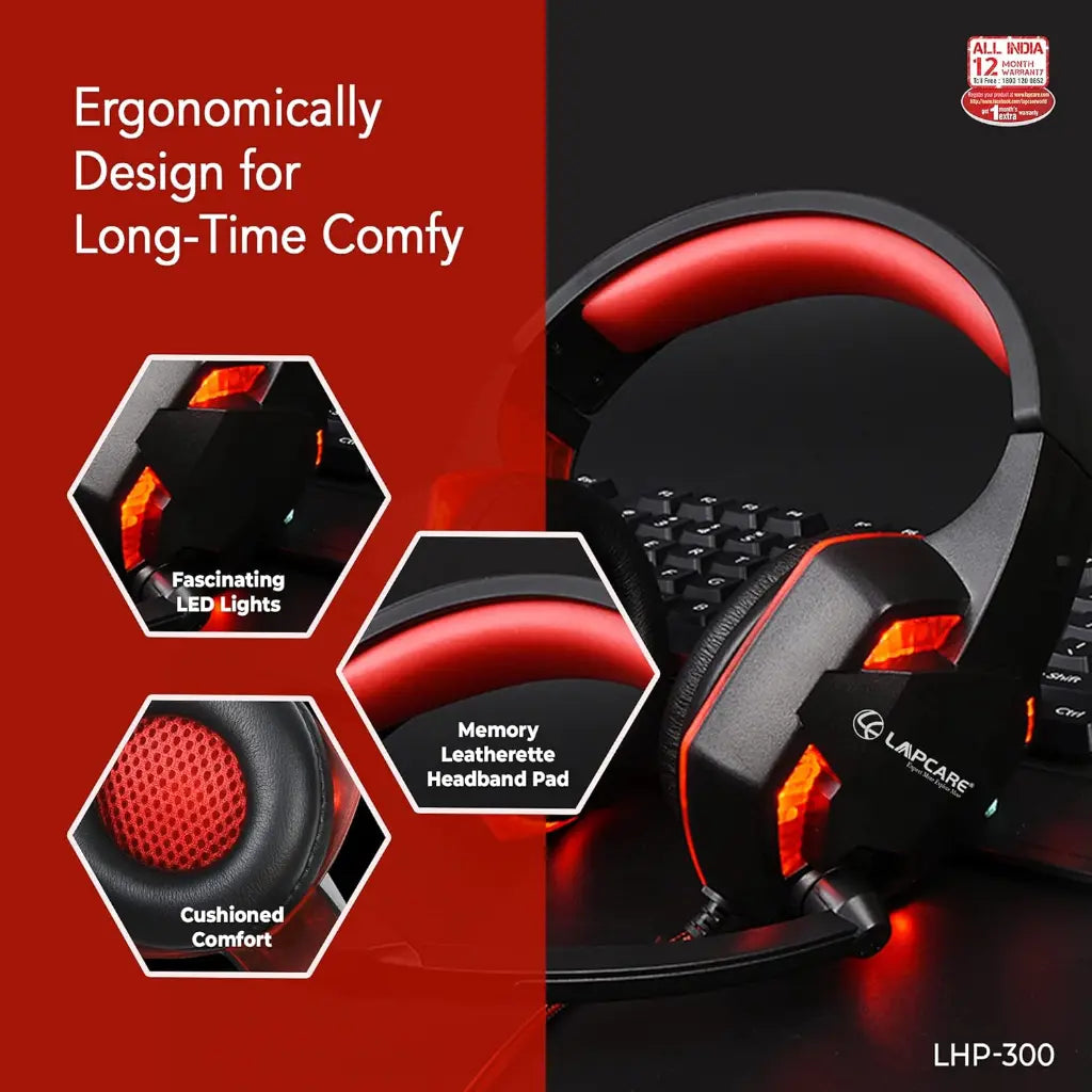 Lapcare LKAMML7415 Wired Headset with Adjustable Microphone 3.5mm Jack-tpstech.in