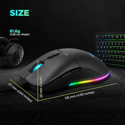 Lenovo M210 8000 DPI RGB Gaming Wired USB Mouse-tpstech.in