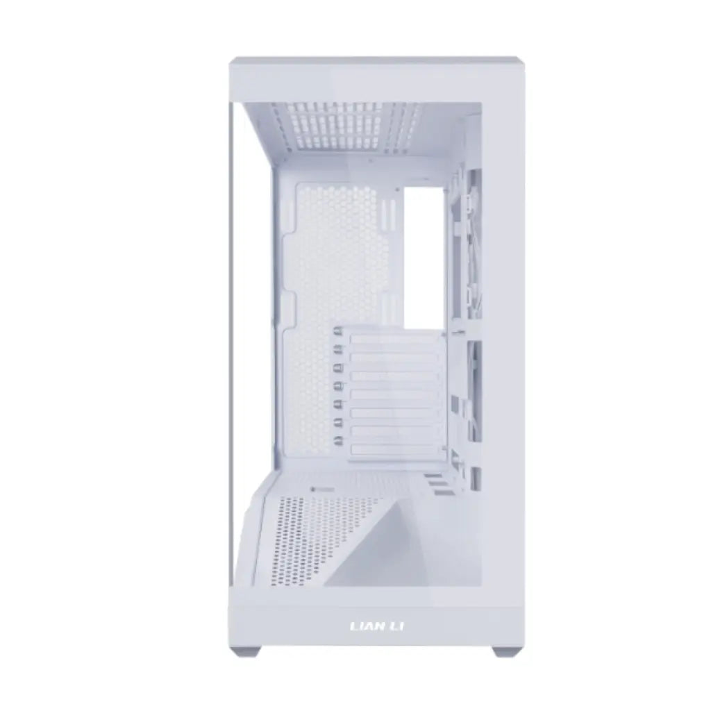 Lian Li Vector V100W Mid Tower Dual Tempered Glass PC Case with Back‑Connect Support - White-tpstech.in