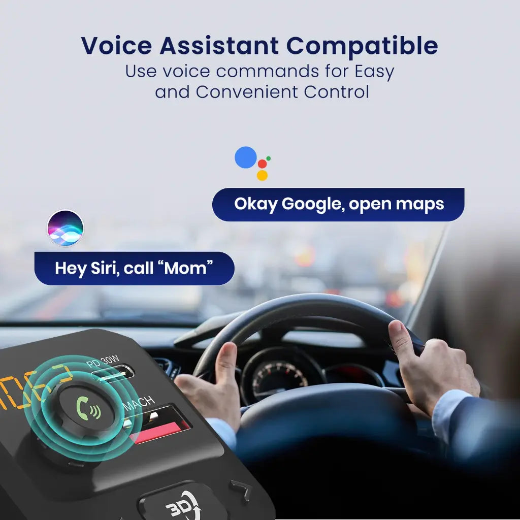 Portronics Auto 10 Car Bluetooth Receiver with Hands-Free Calling & Music 30W Type-C PD-tpstech.in