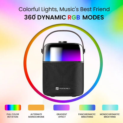 Portronics Dash 4 POR 2036 50W Bluetooth 5.3 Wireless Party Speaker with Karaoke Mic RGB Lights-tpstech.in