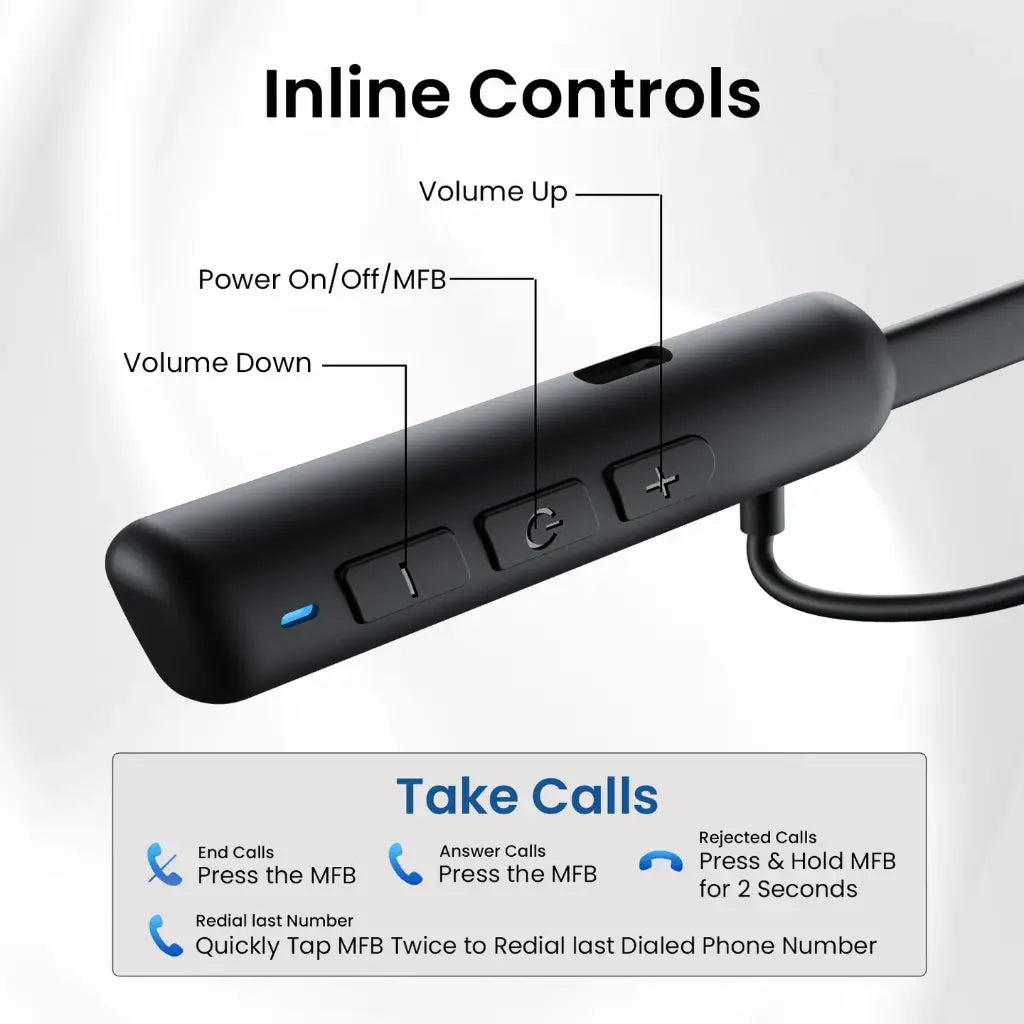 Portronics Harmonics Z10 Wireless Neckband Bluetooth 5.3 with 35 Hour Playtime-tpstech.in