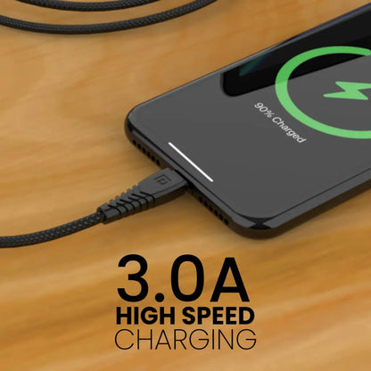 Portronics Konnect B POR 1233 Micro USB Cable 1M 3A Fast Charging - Black-tpstech.in