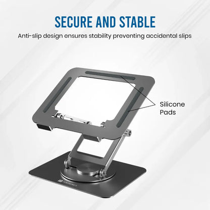 Portronics My Buddy K11 Pro Laptop Stand Adjustable Height 360 Rotation-tpstech.in
