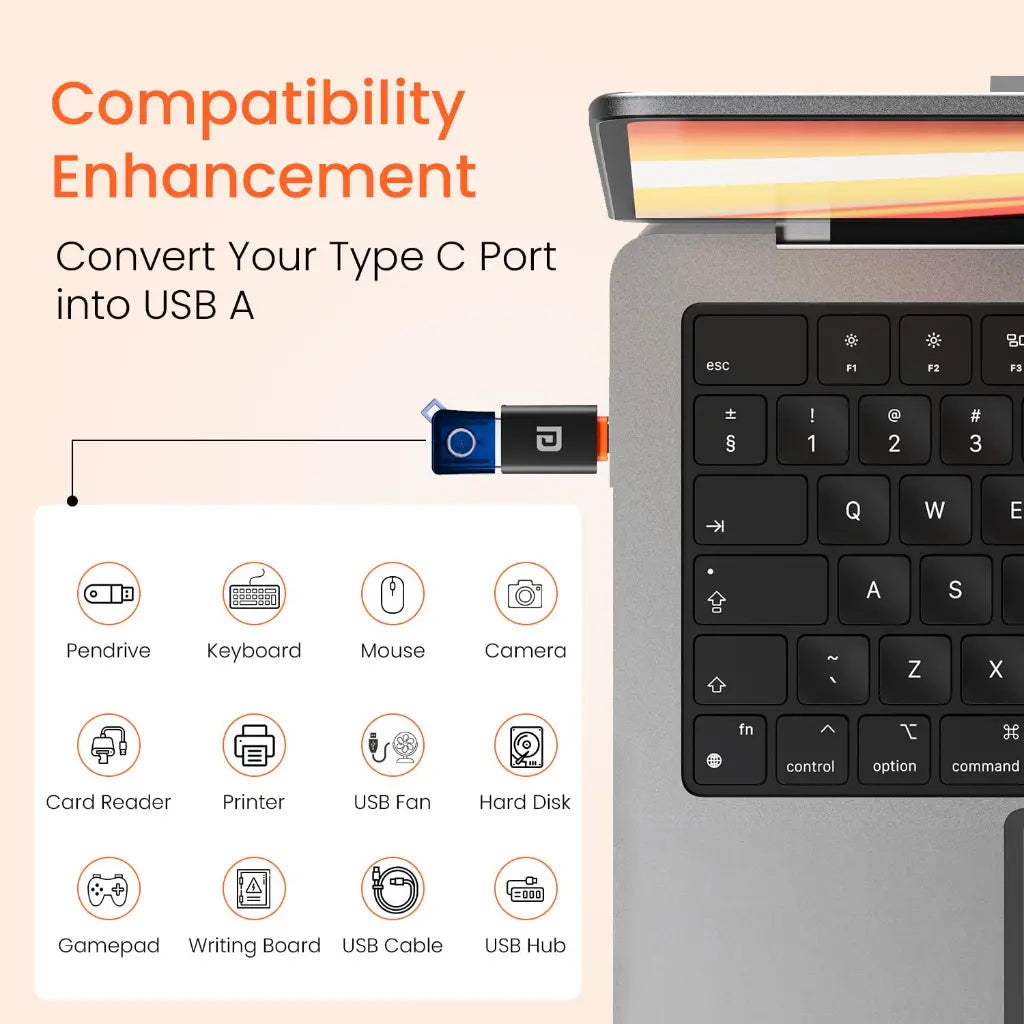 Portronics POR 2789 Bridge Y USB A to Type C OTG Adapter Fast Charging-tpstech.in