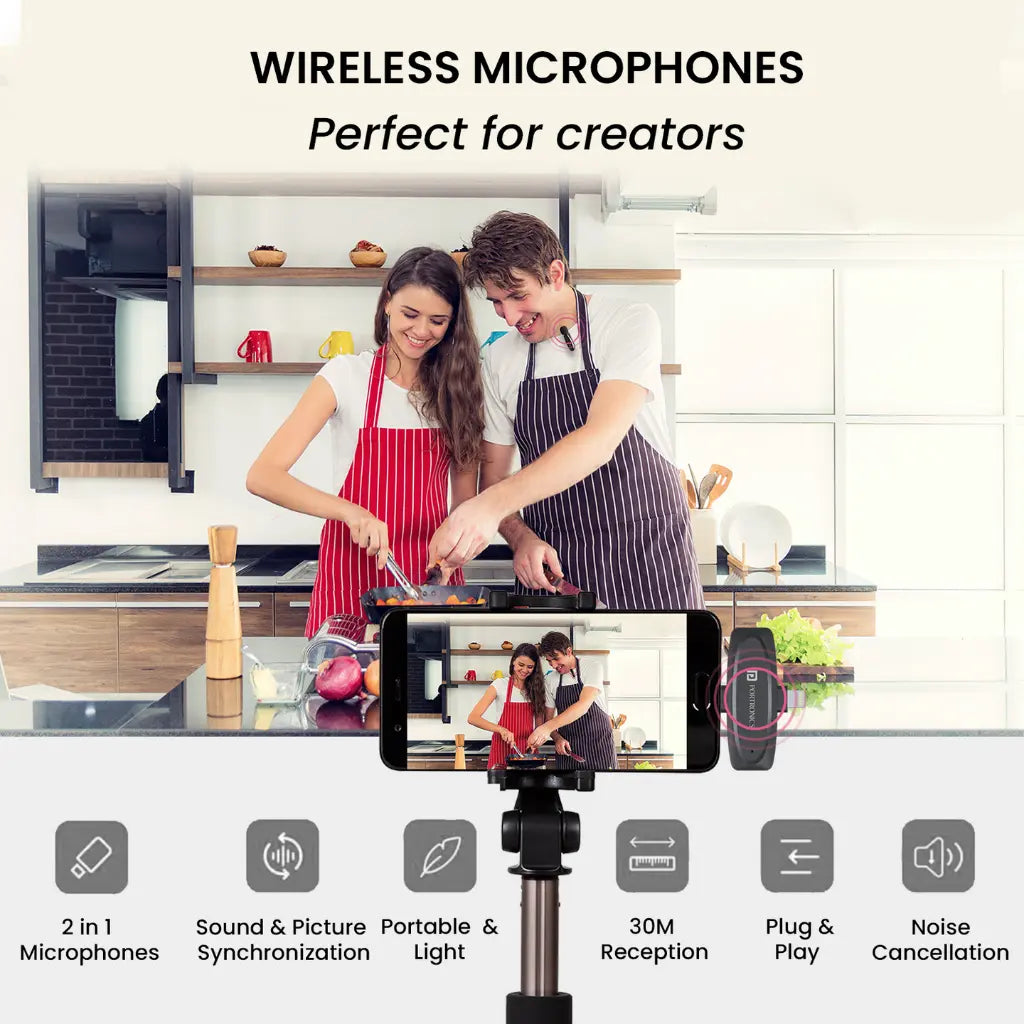 Portronics Vlogmate POR 2320 Dual Wireless Microphone with Type C-tpstech.in