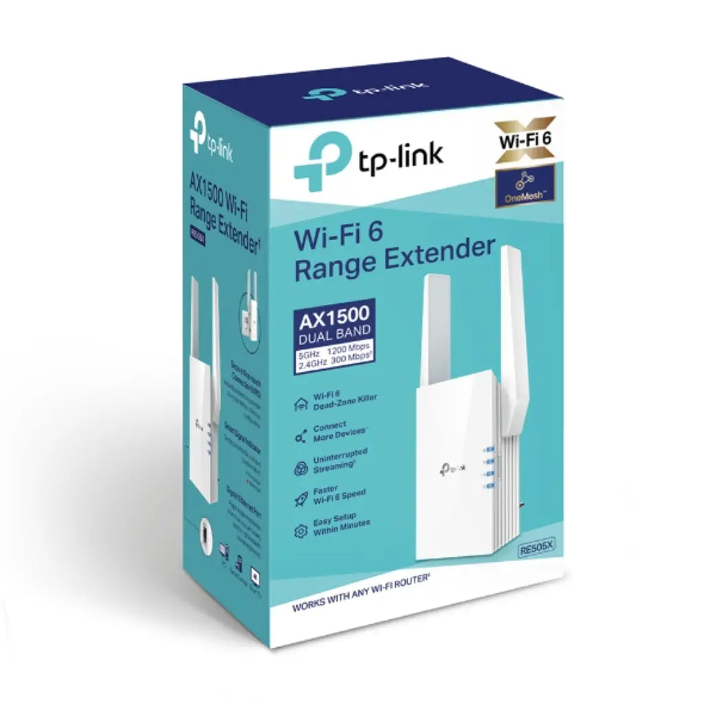 TP-Link RE505X AX1500 Dual-Band Wi-Fi 6 Range Extender 1.5Gbps Speed-tpstech.in