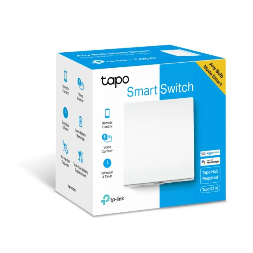 TP-Link Tapo S210 Smart Switch 1-Gang 1-Way Battery Powered No Neutral Wire Required