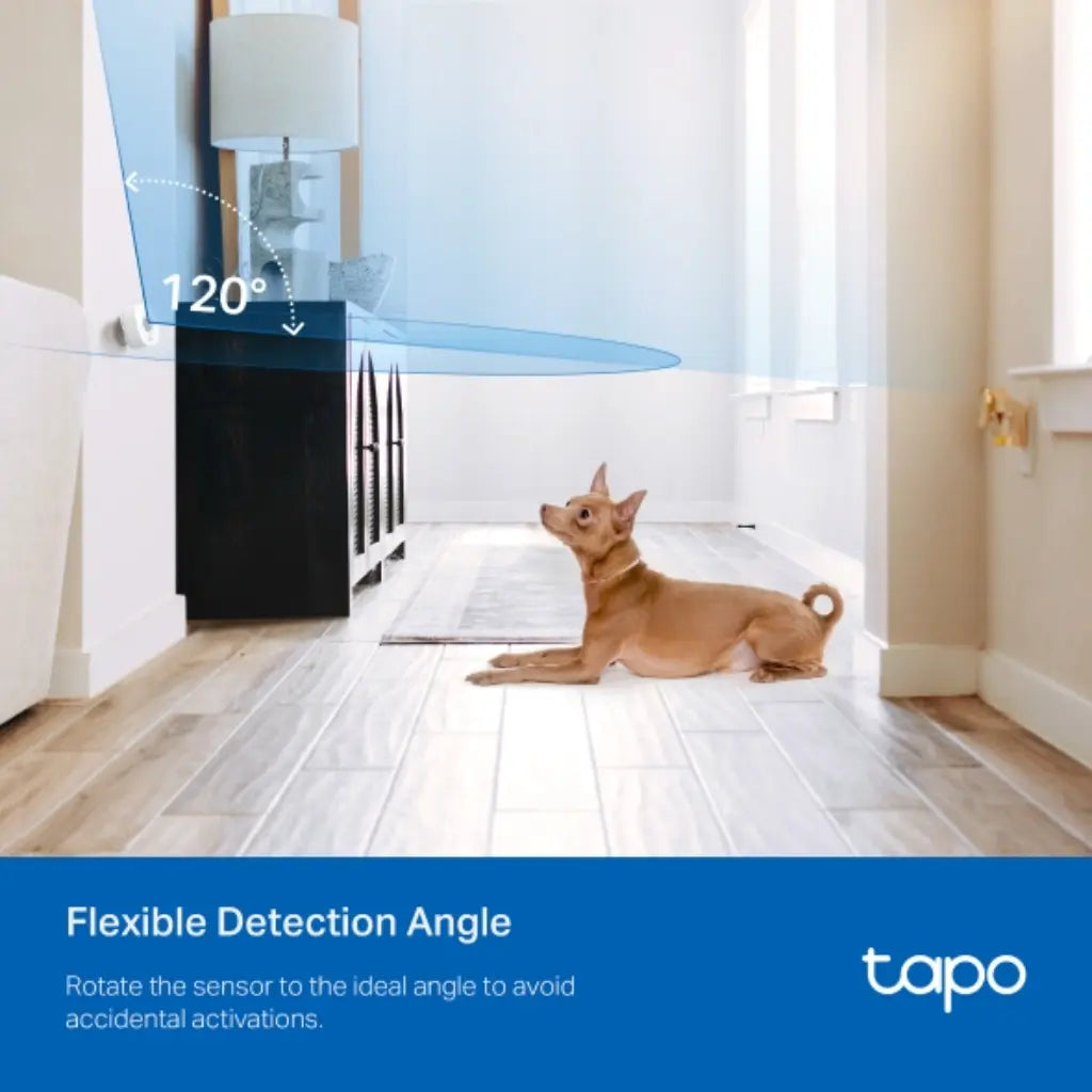 TP-Link Tapo T100 V1.2 Smart Motion Sensor with Adjustable Sensitivity 120° Wide Detection 7m Range-tpstech.in