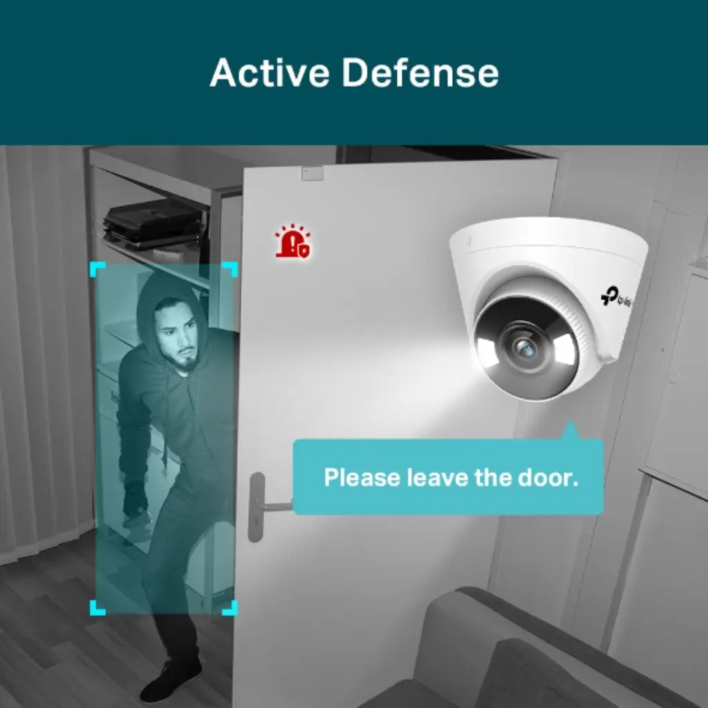 TP-Link VIGI C440 4MP Full-Color Turret Network Camera H.265+ AI Detection-tpstech.in