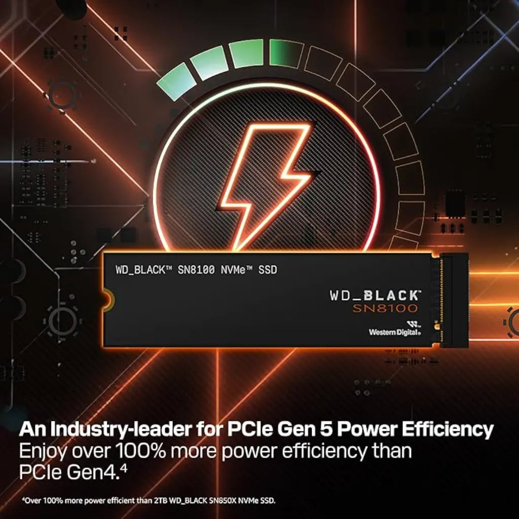WD Black SN8100 2TB NVMe PCIe Gen5 M.2 2280 Gaming Solid State Drive-tpstech.in