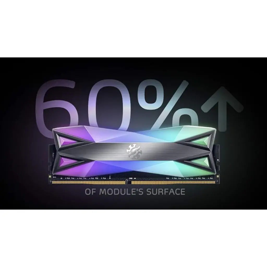 XPG Spectrix D60G 32GB DDR4 RAM (16GBx2) 3600MHz CL18 288-Pin RGB Desktop Memory-tpstech.in
