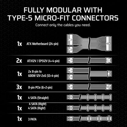 Corsair SF850 850W 80 Plus Platinum Fully Modular SFX Power Supply