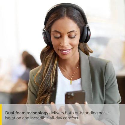 Jabra Evolve2 75 UC Wireless Noise‑Canceling Headset with USB‑C Adapter