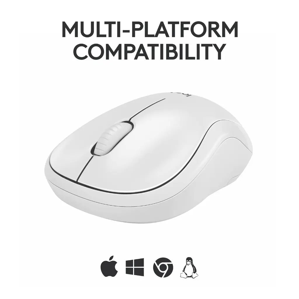 Logitech M240 Silent Bluetooth Wireless Mouse Compact Design - Off White