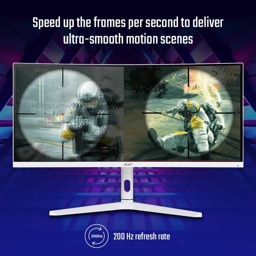 Acer XZ306CX 29.5" 2560x1080 200Hz 1ms Ultrawide Curved Gaming Monitor - White