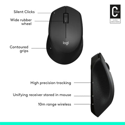 Logitech M331 Silent Plus 2.4GHz Wireless Mouse with USB Nano Reciever