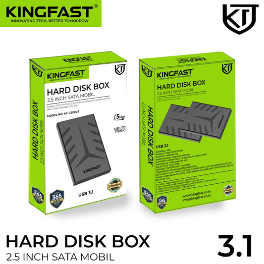 KINGFAST USB 3.1 External HDD/SSD Enclosure with High-Speed, Lightweight & Shock-Resistant Design