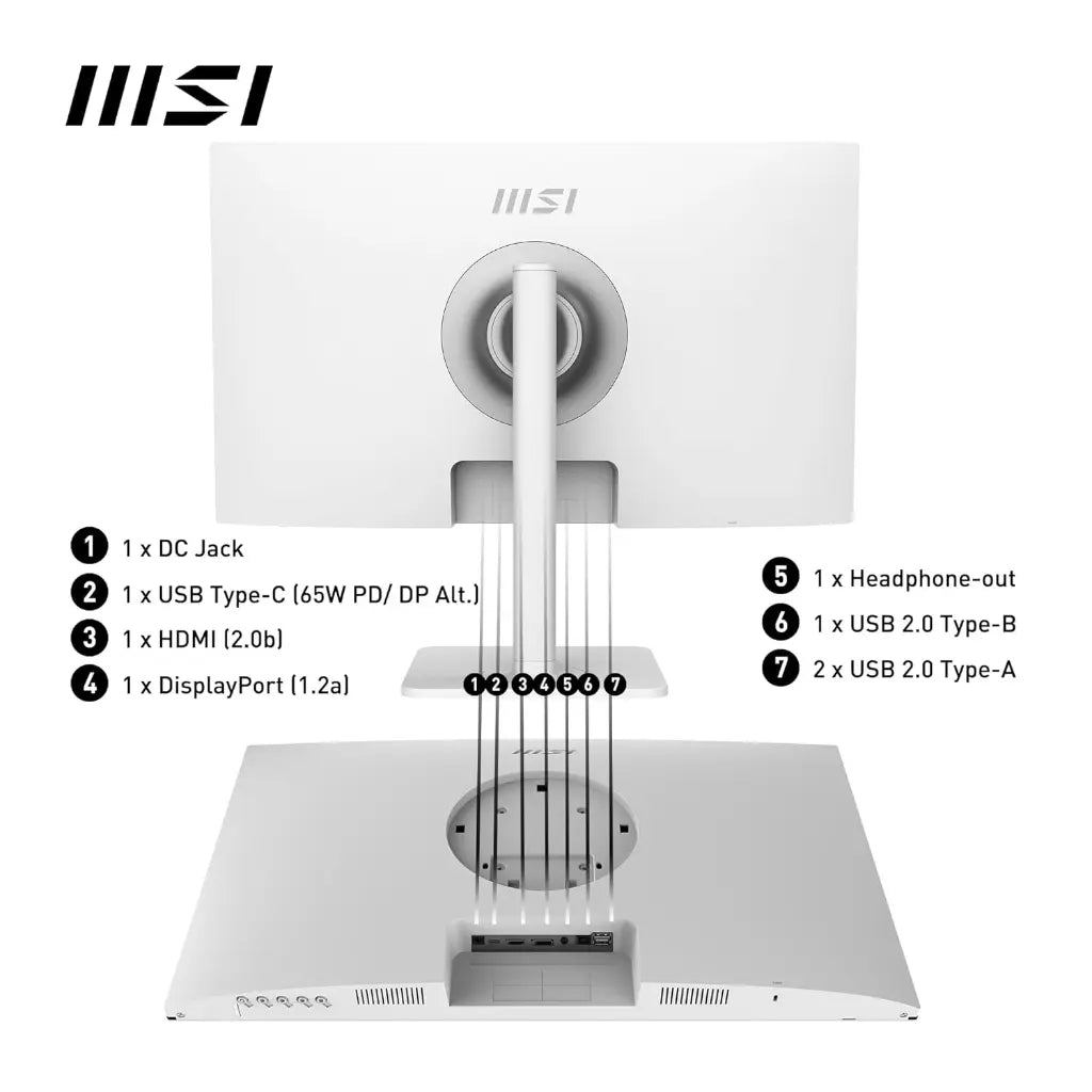 MSI Modern MD272QXPW 27" 2K WQHD 100Hz IPS Built-in-Speaker Business Monitor-White-tpstech.in