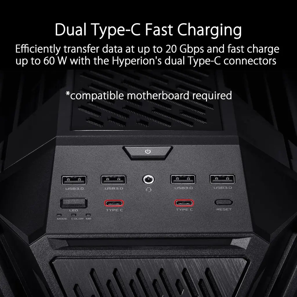 ASUS ROG Hyperion GR701 Full Tower Case with Tempered Glass - Black-tpstech.in