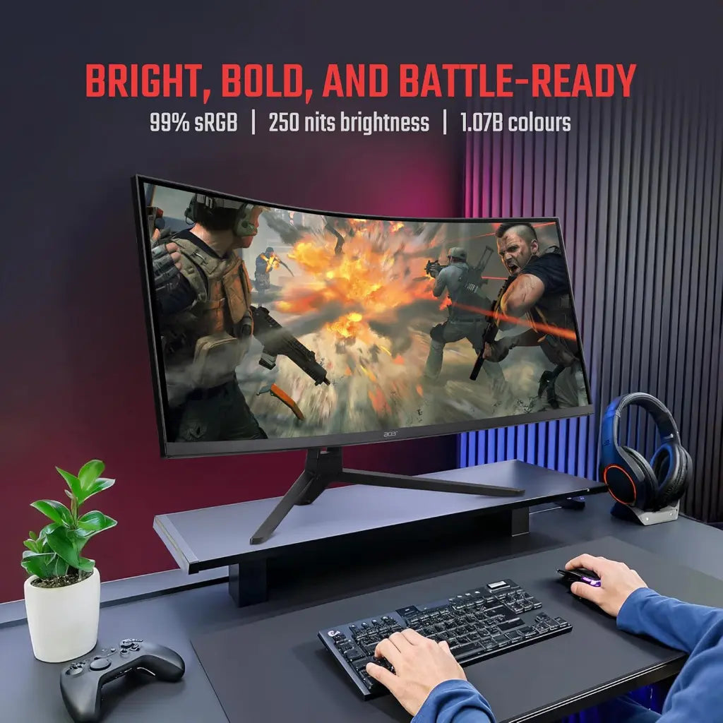 Acer Nitro ED343CUR X0 34" 200Hz 0.5ms UWQHD Curved Gaming Monitor-tpstech.in