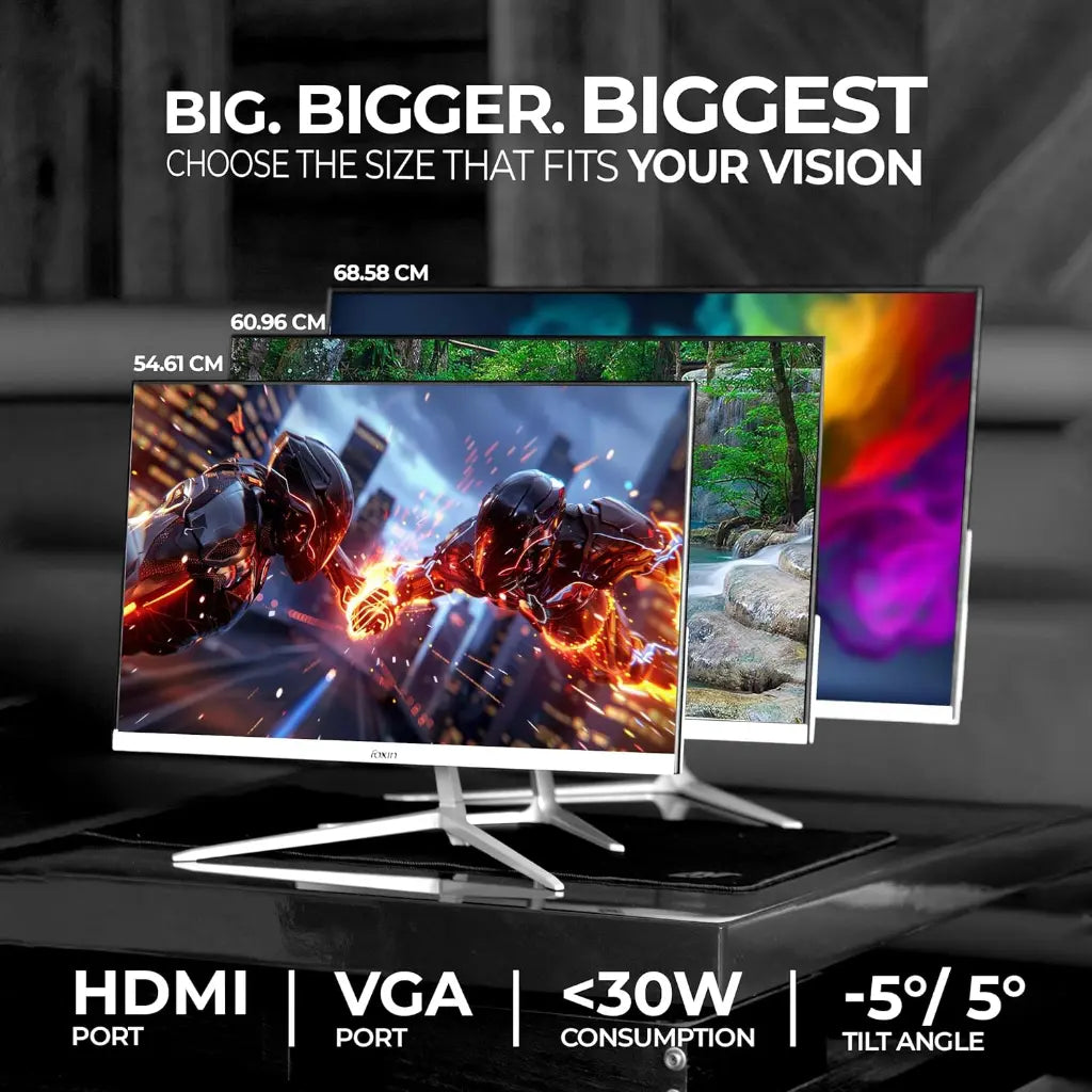 Foxin Elite Series 22" 100Hz FHD Flat LED Monitor Frameless Design-tpstech.in