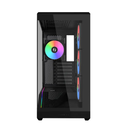 Lian Li Vector V100X Mid Tower Dual Tempered Glass PC Case with Back‑Connect Support - Black-tpstech.in