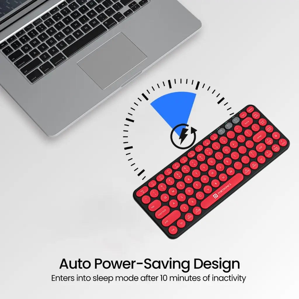 Portronics Bubble 2.0 POR 347 Wireless Keyboard Bluetooth 5.3 and 2.4GHz Dual Mode-tpstech.in