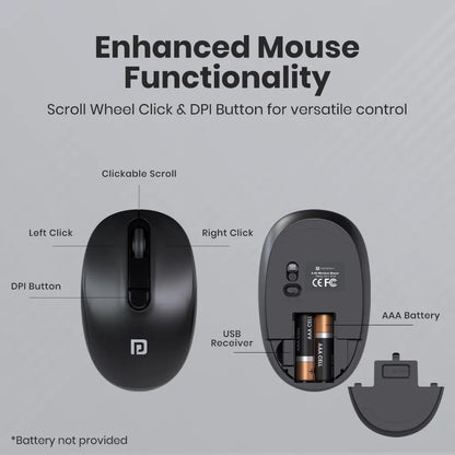 Portronics Key8 Combo POR 2400 Wireless Keyboard and Mouse Set Adjustable DPI-tpstech.in