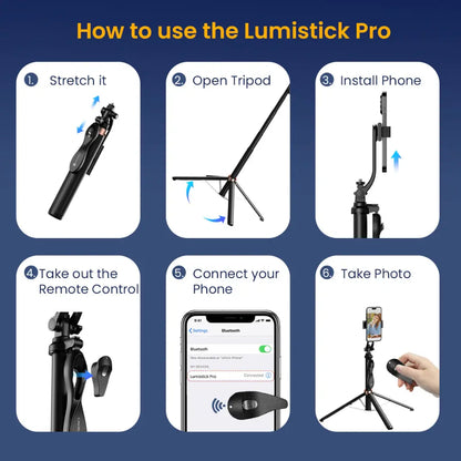 Portronics Lumistick Pro POR 2064 Selfie Stick Tripod with Bluetooth Remote-tpstech.in