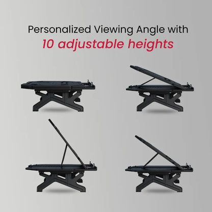 Portronics My Buddy Hexa 33 POR 1924 Laptop Stand with 10 Adjustable Heights & Phone Holder-tpstech.in