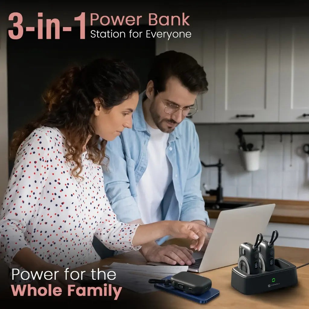 Portronics Power Shutter Home POR 2901 3-in-1 Charging Station with 3x10000mAh Power Banks-tpstech.in