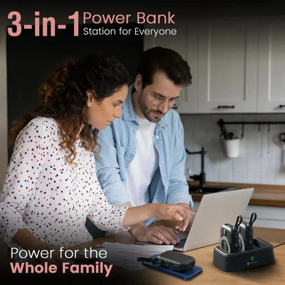 Portronics Power Shutter Home POR 2901 3-in-1 Charging Station with 3x10000mAh Power Banks-tpstech.in