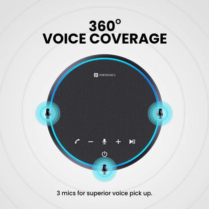 Portronics Talk One POR 1386 Bluetooth 5.1 Conference Speaker with 360 Voice Coverage-tpstech.in