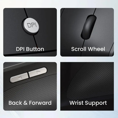 Portronics Toad Ergo POR 1808 Vertical Wireless Ergonomic Mouse 1200 DPI-tpstech.in