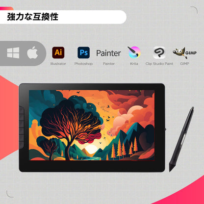 ViewSonic GD1330 13.33" 1080p FHD USB Type-C Tempered Glass Panel Digital Graphics Pen Tablet