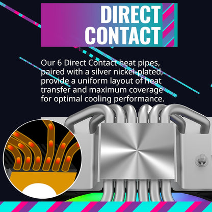 Cooler Master Hyper 620S ARGB Sync 120mm Dual Tower CPU Air Cooler - Black