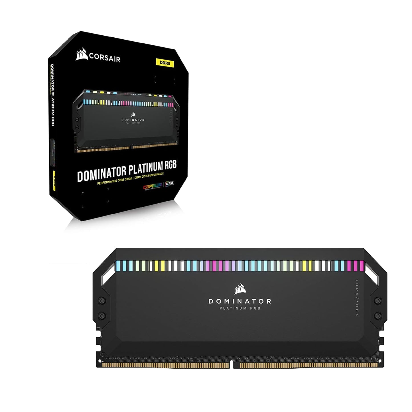 CORSAIR DOMINATOR PLATINUM RGB 64GB (2x32GB) DDR5 DRAM 5600MHz CL40 Desktop Memory Kit - Black