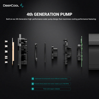 Deepcool LS520S Zero Dark BK 240mm All in one CPU Liquid Cooler - Black