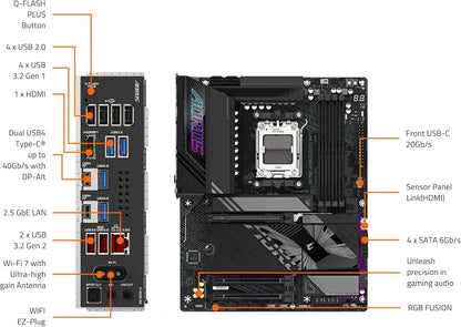 GIGABYTE X870E AORUS ELITE DDR5 WIFI7 AMD AM5 Socket ATX Motherboard
