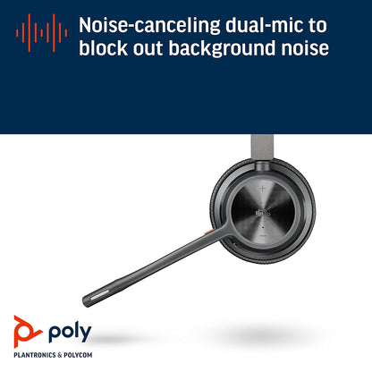 Poly Voyager 4320 UC Bluetooth Noise Cancelling Over Ear Stereo Headset with Mic