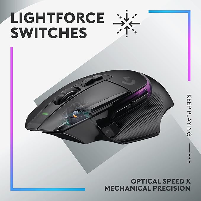 Logitech G502X Lightspeed Wireless Gaming Mouse with Hero 25K Gaming Sensor